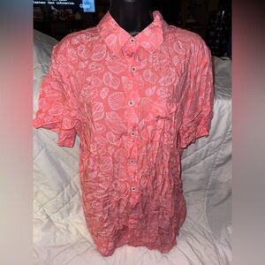 Cove Brand New Seashell Coral Button Up Short Sleeve